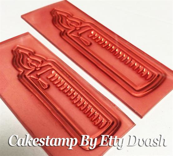 תבנית סט נרות לקישוט - 2 יחידות - ליצירה בשוקולד ובצק סוכר