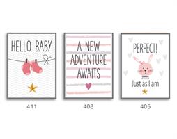 סט של 3 תמונות השראה מעוצבות לחדר תינוקות דגם  03