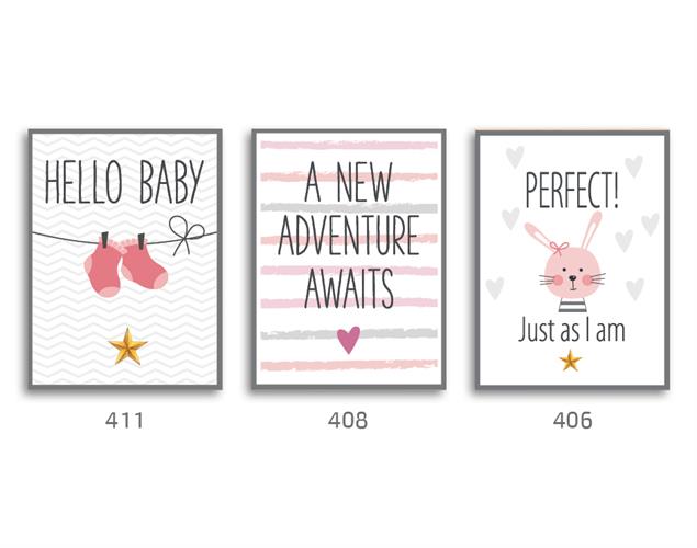 סט של 3 תמונות השראה מעוצבות לחדר תינוקות דגם  03