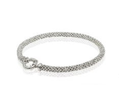 צמיד זהב לבן דגם פופקורן|צמיד כדורים