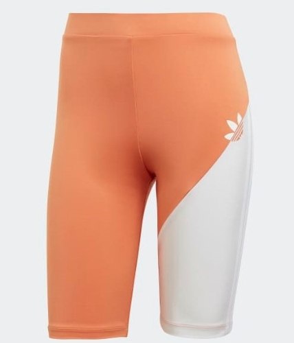 טייץ ADIDAS קצר כתום\לבן