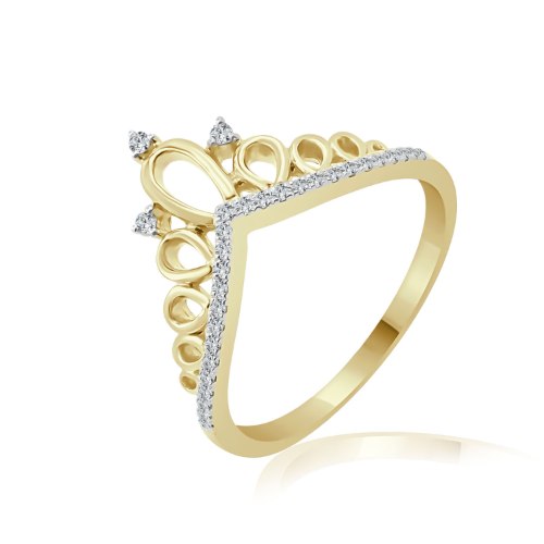 טבעת זהב 14 קראט 0.24 קראט יהלומים 812003 - מחיר מבצע! 