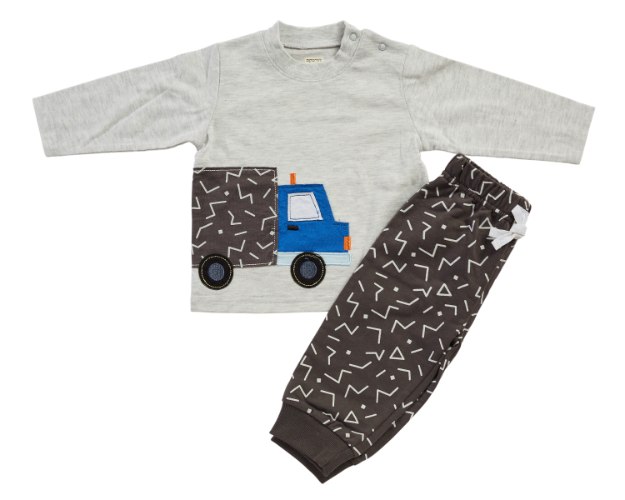 חליפת מעבר משאית אפור מלאנג' מכנס פרנצ׳ טרי