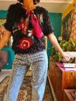 חולצה פרוותית פרחונית מיוחדת מידה S/M