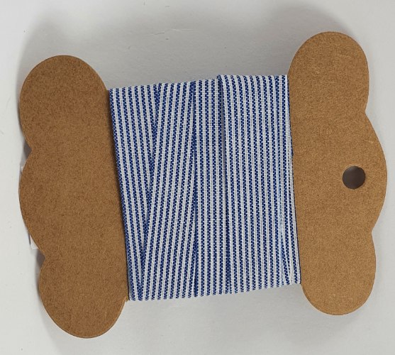 סרט כותנה 2 מטר - פסים כחול 1.5 ס"מ