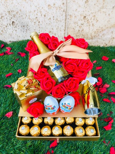 לב יין ושוקולד - דגם יוקרתי