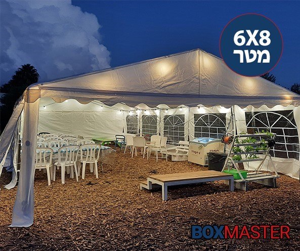 אוהל אירועים ענק Premium חסין אש בגודל 6X8 מטר ARPO