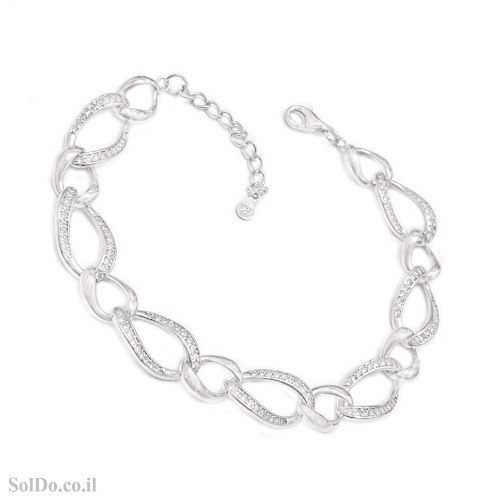 צמיד מכסף משובץ אבני זרקון  Z3192 | תכשיטי כסף 925 | צמידי כסף