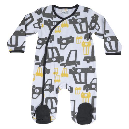 אוברול טריקו ארוך חזיה מכוניות שחור+צהוב