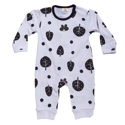 אוברול טריקו ארוך עצים לבן