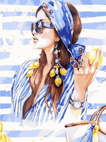 צביעה לפי מספרים - אישה יפה בקיץ