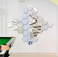 מדבקות קיר דמוי מראה-כוורת