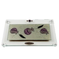 קרש חיתוך / מגש מלבני גדול רימונים בשורה רגליות אקריל