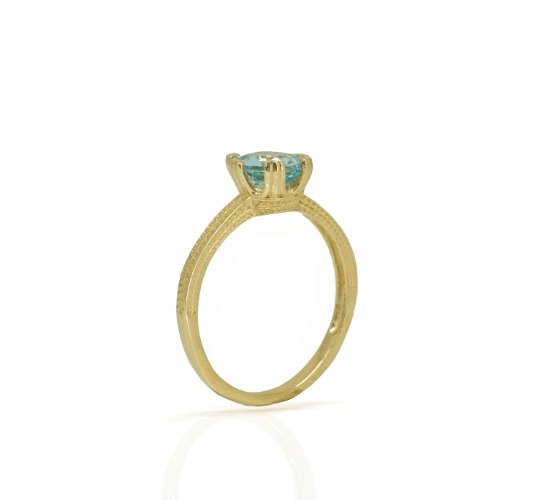 טבעת בלו טופז כתר