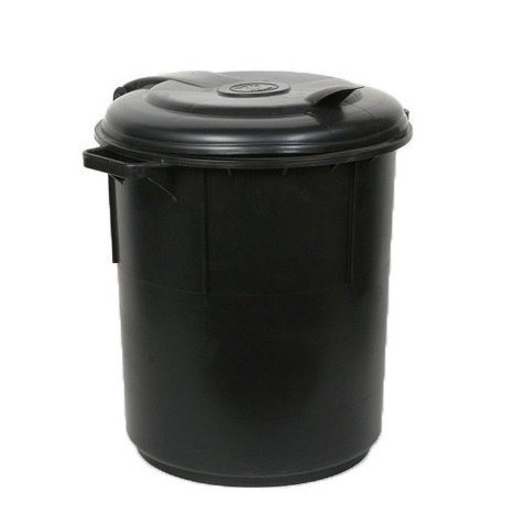 מיכל אשפה 60 ליטר עם מכסה צמוד - פלסטיק בצבע שחור