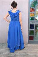 שמלת ערב סבנטיז מקסי כחול רויאל מידה M