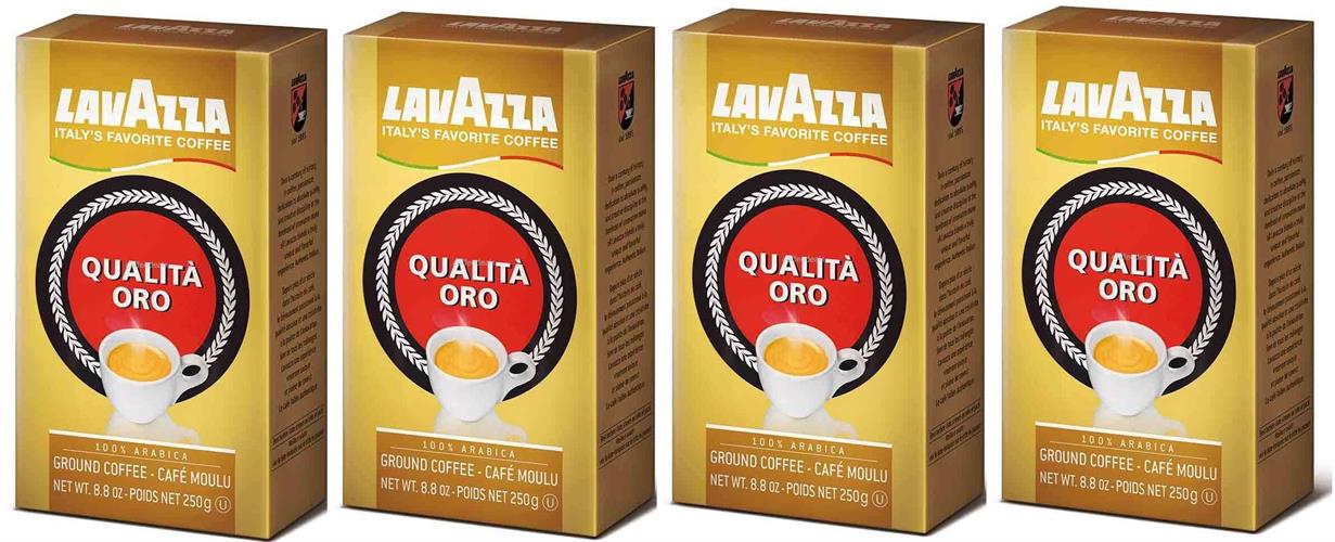 4 אריזות 250 גרם Lavazza Qualità Oro קפה טחון