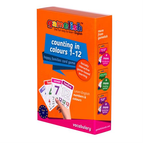 משחק רביעיות באנגלית gamelish | סופרים בצבעים 1-12  Numbers & Colors