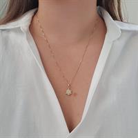 שרשרת ותליון כוכב מזהב עם יהלומים