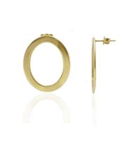 עגילי זהב נתלים אובליים מט