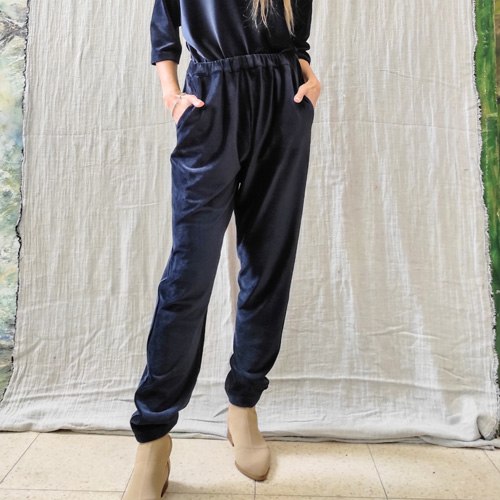 מכנסי PIXIE - קטיפה כחולה