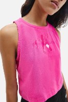 נשים | CALVIN KLEIN TONAL MONOGRAM TANK PINK