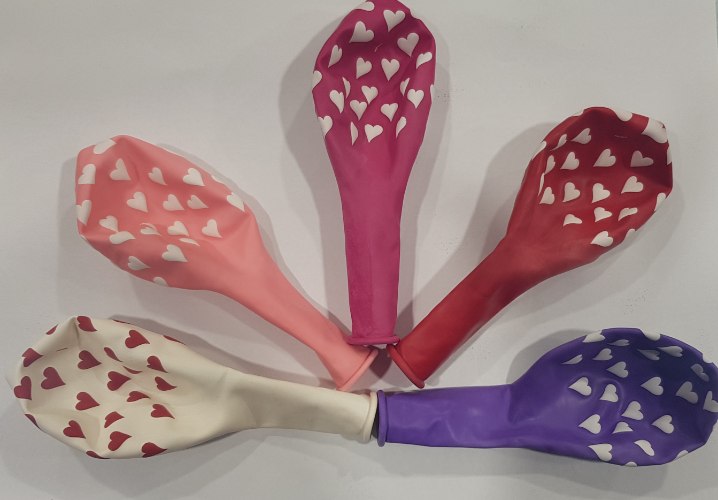 בלונים לבבות - לניפוח בהליום