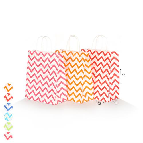שקית קרטון זיגזג 22*27*11ס"מ