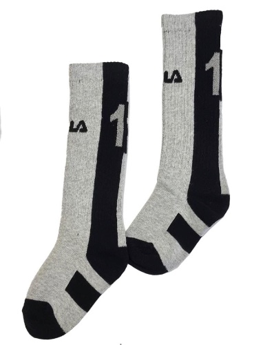 זוג גרביים אפורות פסים שחורים FILA- מידות 25-39