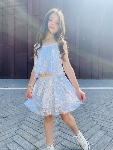 חצאית SHINNING SKIRT כסף 2-9