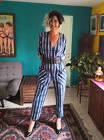 אוברול כותנה משובץ מידה L