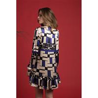 שמלת פלואו משי מודפס