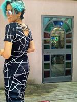 שמלת מקסי יפהפייה שנות ה-80 מידה S/M