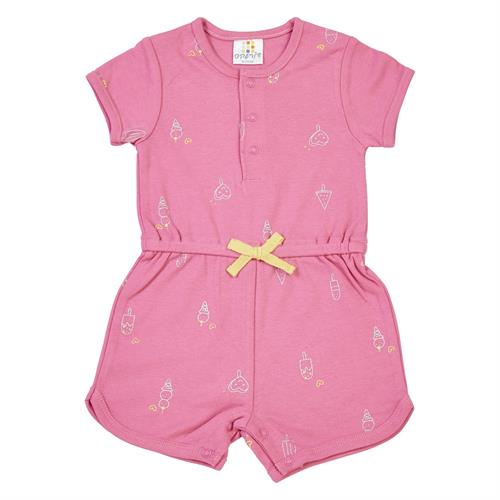 אוברול ממתקים + פפיון ורוד