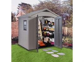 מחסן גינה עשוי פלסטיק דגם פקטור 8*6 במידות 2.56X1.82