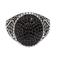 טבעת מכסף לגבר משובצת אבני זרקון RG9903