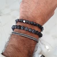 צמיד כסף מושחר חוליות לגבר