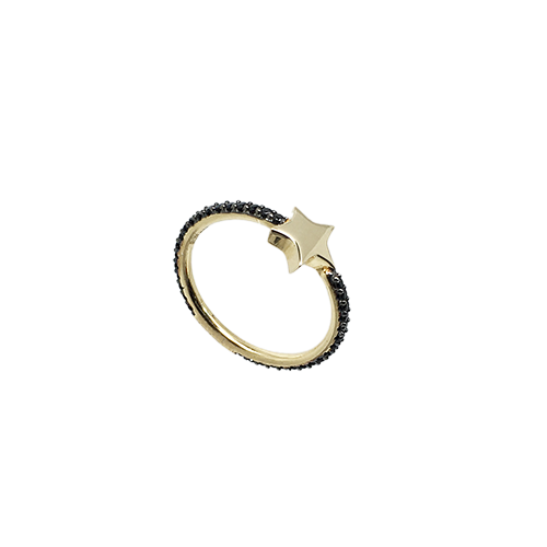 טבעת בנות זהב צהוב 14K לב מרכזי OP08150033234