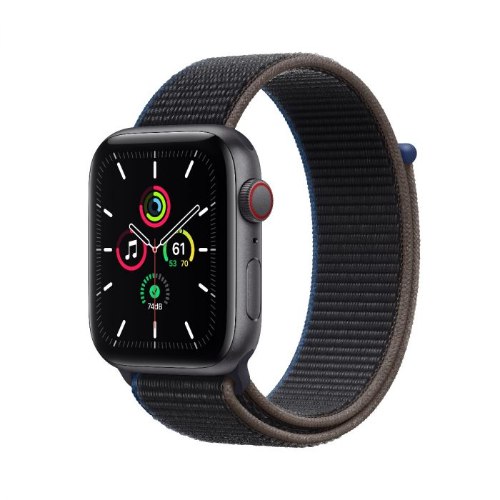 שעון אפל Apple Watch SE GPS + Cellular 44mm Space Gray Aluminum Case with Charcoal Sport Loop