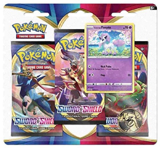 קלפי פוקימון Pokemon Sword and Shield Pin Collection Blister 3 Pack – Galarian Ponyta