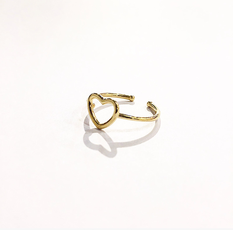 טבעת לב קטנה זהב