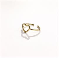 טבעת לב קטנה זהב