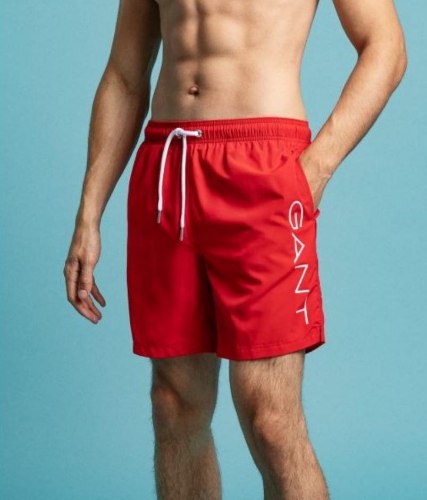 בגד ים GANT צבע אדום לוגו