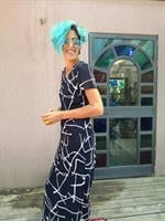 שמלת מקסי יפהפייה שנות ה-80 מידה S/M