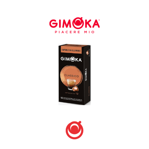 10 קפסולות אלומיניום תואמות נספרסו | חוזק 12 - Gimoka Classico