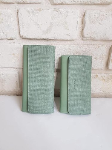 ארנק דמוי עור בינוני וגדול ירוק 4060