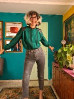 מאם ג'ינס כחול מידה L