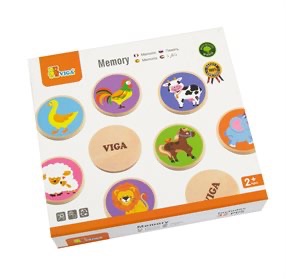 משחק זיכרון חיות מעץ