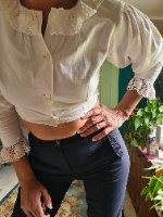 חולצת קרופ כותנה לבנה מידה S/M