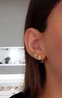 עגילי חישוק מחומש - קטנים - 1.3 סמ - 4.35 ממ רוחב - מזהב אמיתי 14 קאראט